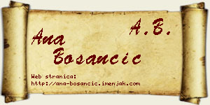 Ana Bosančić vizit kartica